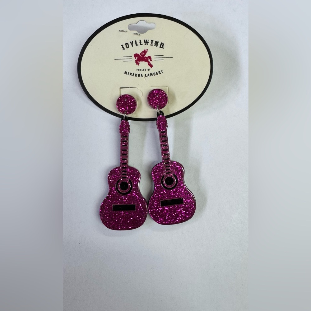 Idyllwind Sparkling Pink Guitar Earrings
